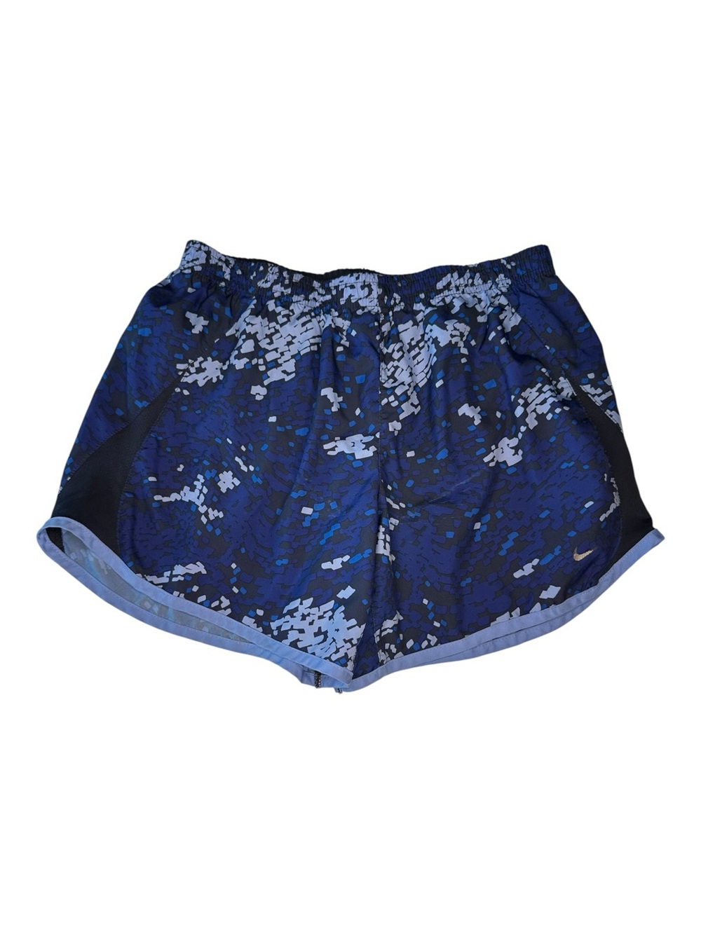 Nike Women’s Running Shorts XL Blue Abstract Print Built In Brief Athletic